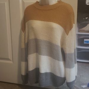 Debut Cozy Striped Knit Sweater